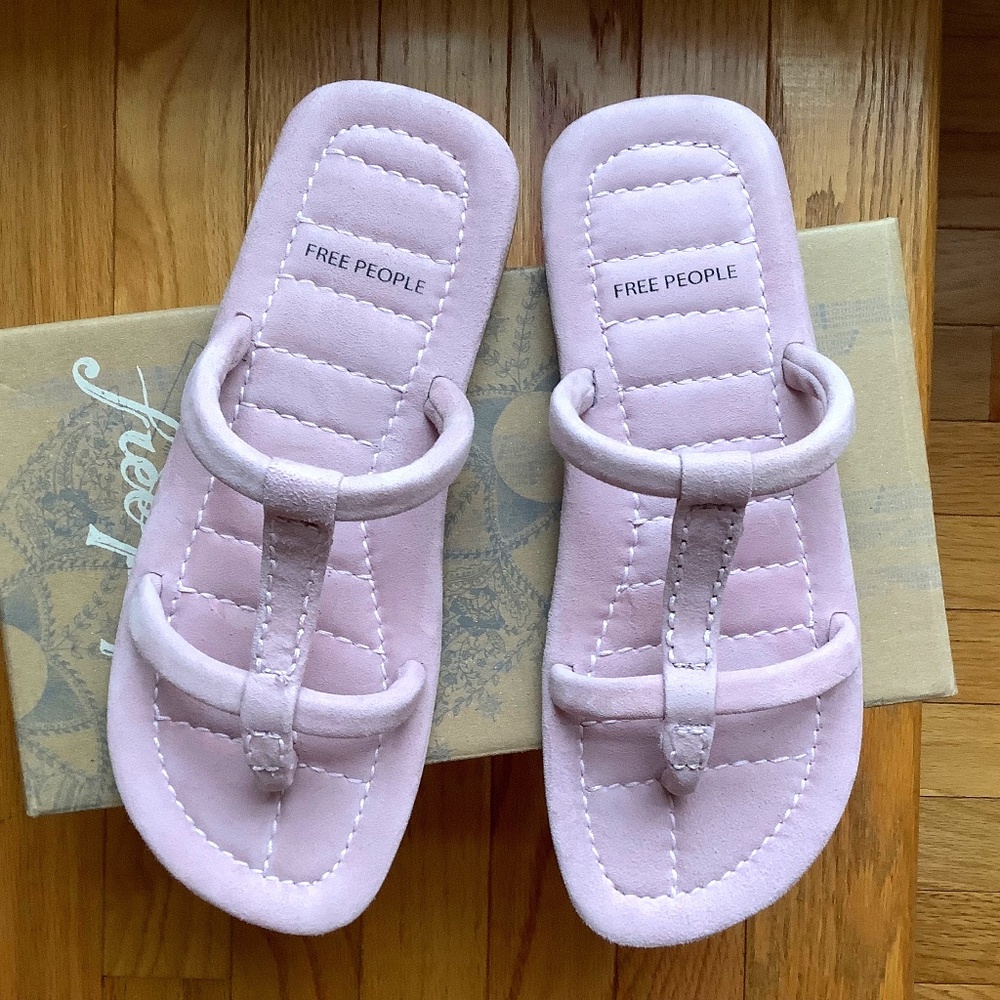 Free People Hadden Suede Slide Sandal Thistle Pink SZ 10